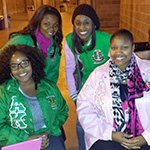 Members of Alpha Kappa Alpha Sorority, Inc. registering voters at Seattle's Memorial Stadium.